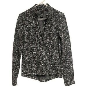 Spyder Active‎ Womens Small Black White Marble Print Quarter Zip Pullover SP177U